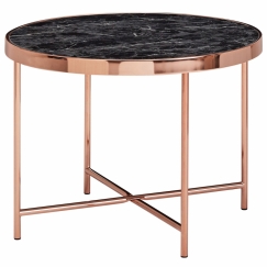 Odkladací stolík Kirst, 60 cm, čierny mramor