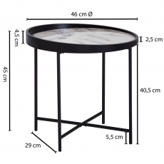 Odkladací stolík Krist, 46 cm, mramor - 4