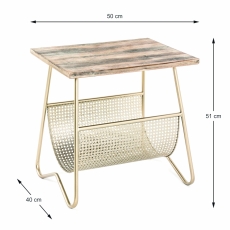 Odkladací stolík Lennie, 51 cm, zlatá - 4