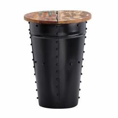 Odkladací stolík Lisi, 50 cm, masív mango / čierna
