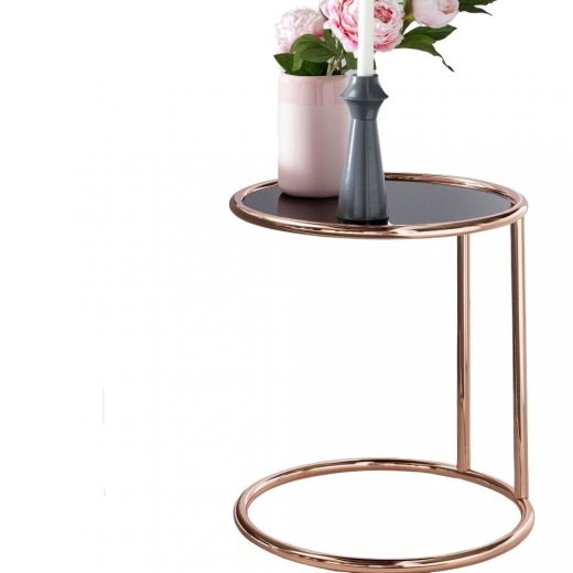 Odkladací stolík Lola, 45 cm, čierna/medená - 1
