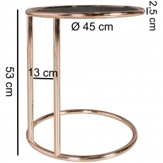 Odkladací stolík Lola, 45 cm, čierna/medená - 3