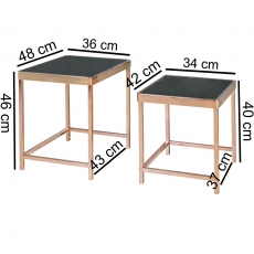 Odkladací stolík Lola (súprava 2 ks), 48 cm, čierna/medená - 3