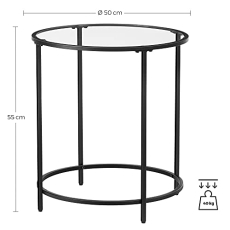 Odkladací stolík Luis, 50 cm, čierna - 6