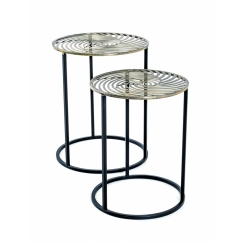 Odkladací stolík Luneta (SADA 2 ks), 50 cm, čierna