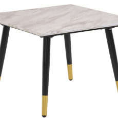 Odkladací stolík Matcha, 60 cm, mramor / biela - 1
