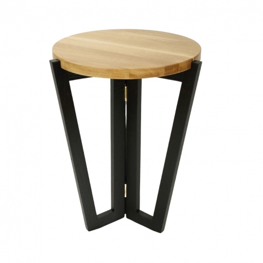 Odkladací stolík Mollen, 45 cm, čierna/dub - 1