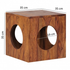 Odkladací stolík Mumbai cube, 35 cm, masív Sheesham - 3