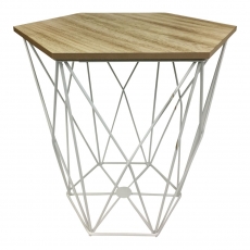 Odkladací stolík Netz, 41 cm, drevo/biela - 1