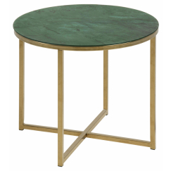 Odkladací stolík okrúhly Alisma, 50 cm, zelená