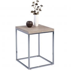 Odkladací stolík Olaf, 40 cm, betón/chróm - 1