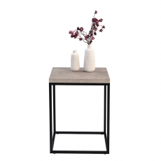 Odkladací stolík Olaf, 40 cm, betón/čierna - 2