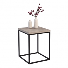 Odkladací stolík Olaf, 40 cm, betón/čierna - 1