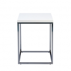 Odkladací stolík Olaf, 40 cm, biela/chróm - 2