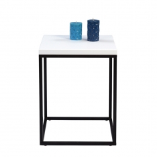 Odkladací stolík Olaf, 40 cm, biela/čierna - 2