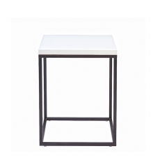 Odkladací stolík Olaf, 40 cm, biela/čierna - 4