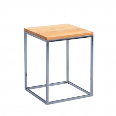 Odkladací stolík Olaf, 40 cm, buk/chróm - 4
