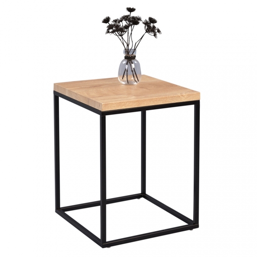 Odkladací stolík Olaf, 40 cm, dub/čierna - 1