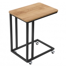 Odkladací stolík Pelo, 60 cm, dub / čierna - 2