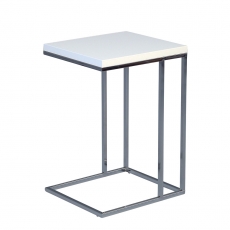 Odkladací stolík Ragnar, 43 cm, biela/chróm - 2