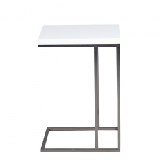 Odkladací stolík Ragnar, 43 cm, biela/nerez - 3