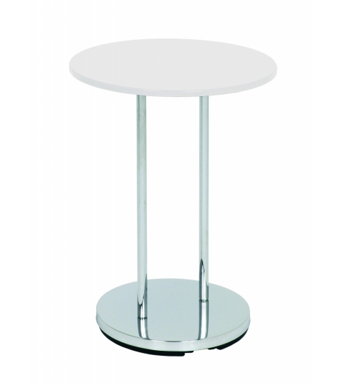 Odkladací stolík Raymond, 55 cm, biela / chróm