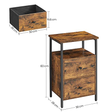 Odkladací stolík Roger, 60 cm, hnedá - 3