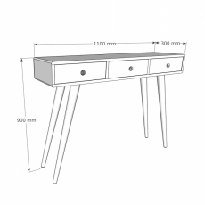 Odkladací stolík Rolls, 90 cm, orech - 5