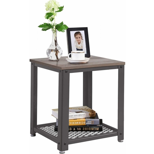 Odkladací stolík Shaggy, 55 cm, sivá/čierna - 1