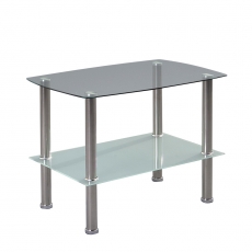 Odkladací stolík sklenený Zoom, 65 cm, číre/pieskované sklo - 1