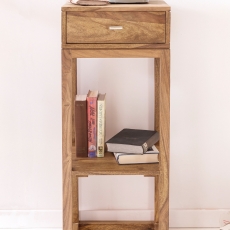Odkladací stolík so zásuvkou Mumbai, 90 cm, masív agát - 1