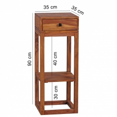 Odkladací stolík so zásuvkou Mumbai, 90 cm, masív Sheesham - 2