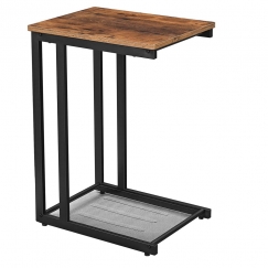 Odkladací stolík Stella, 65 cm, hnedá/čierna