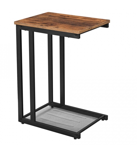Odkladací stolík Stella, 65 cm, hnedá/čierna