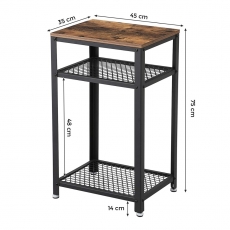 Odkladací stolík Stella, 75 cm, hnedá/čierna - 6