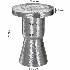 Odkladací stolík Tina, 59 cm, strieborná - 3