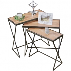 Odkladací stolík Ture (súprava 3 ks), 65 cm, agát
