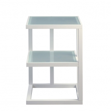 Odkladací stolík Urban, 40 cm, biela/sklo - 3