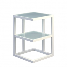 Odkladací stolík Urban, 40 cm, biela/sklo - 2
