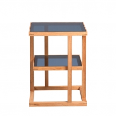 Odkladací stolík Urban, 45 cm, masív/sklo - 2