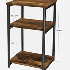 Odkladací stolík Wilhelm, 58 cm, hnedá - 5