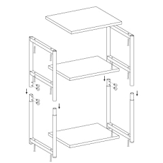 Odkladací stolík Wilhelm, 58 cm, hnedá - 7