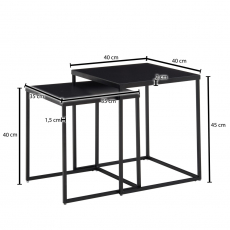 Odkladací stolík Wire (SET 2 ks), 45 cm, čierna - 4