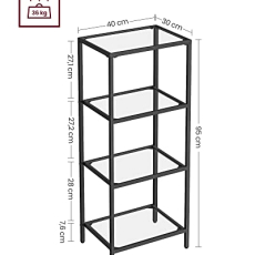 Odkladací stolík Zehra, 95 cm, čierna - 3