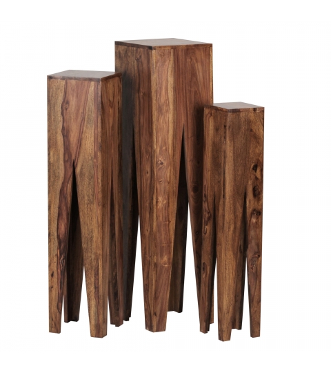 Odkládací stolky Kada, 100 cm, sada 3 ks, masiv Sheesham