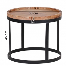 Odkladacie stolíky Akola, 53 cm, súprava 2 ks, masív agát - 3