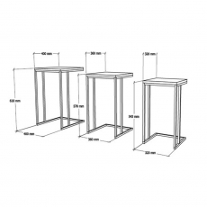 Odkladacie stolíky Pino, orech - 3