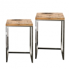 Odkladacie stolíky z recyklovaného dreva Woodsen,  súprava 2 ks