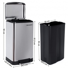 Odpadkový kôš Janet, 61,5 cm, strieborná - 5