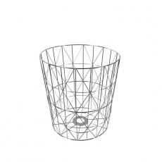 Odpadkový koš kovový Basket, 38 cm, stříbrná - 1